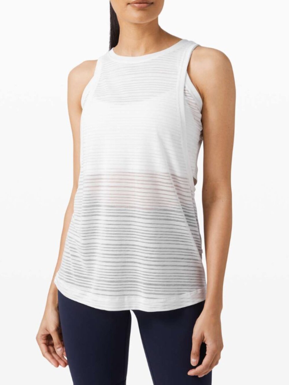 lululemon athletica White Clear & Present Muscle Tank Like New size 8